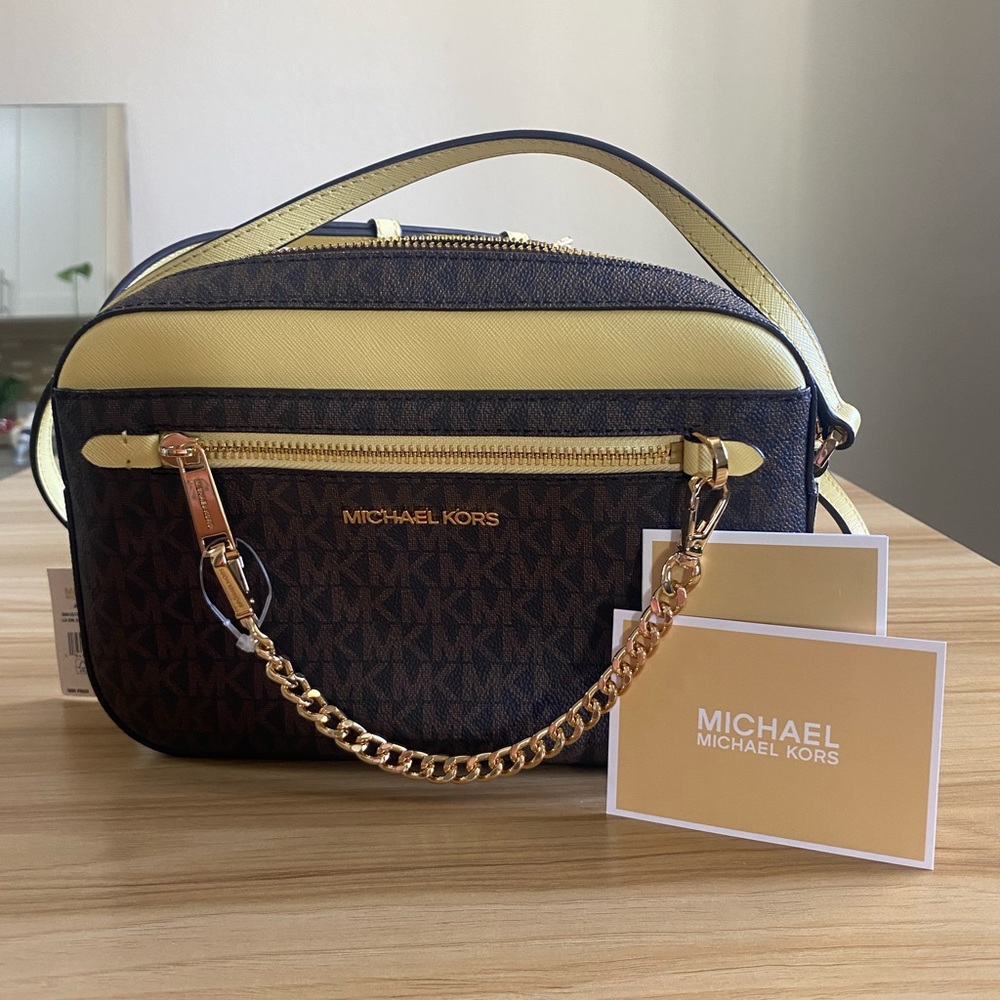 Michael Koran Buttercup Zip Chain Cross Body Purse